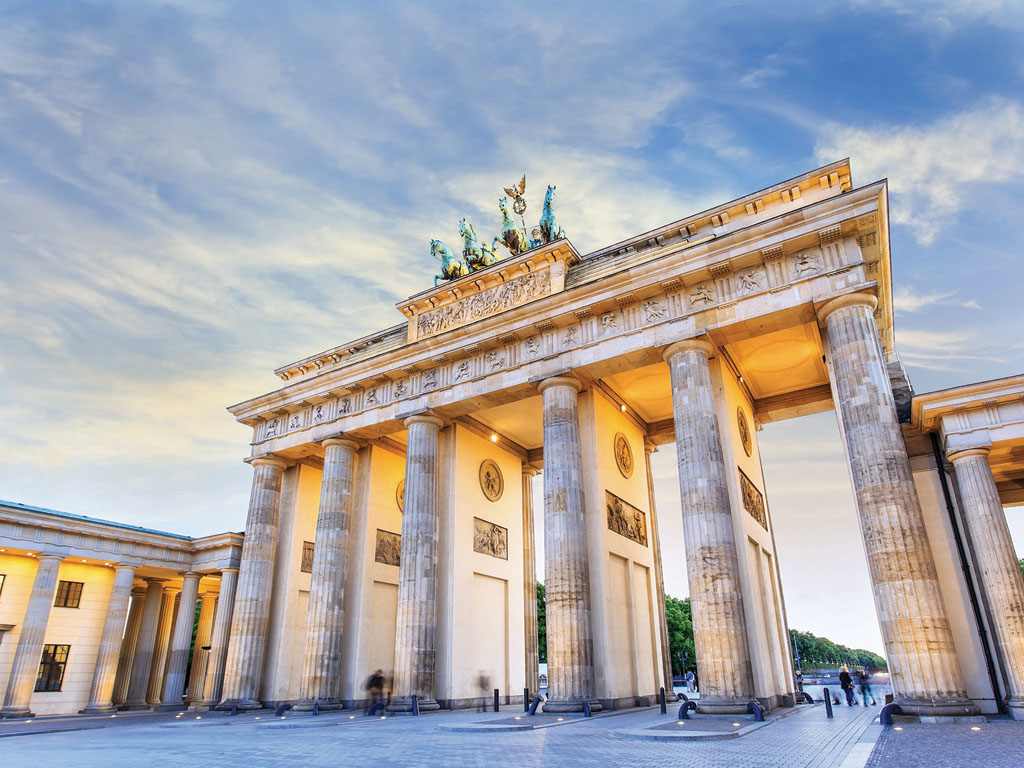 Pillars on a building in Berlin.