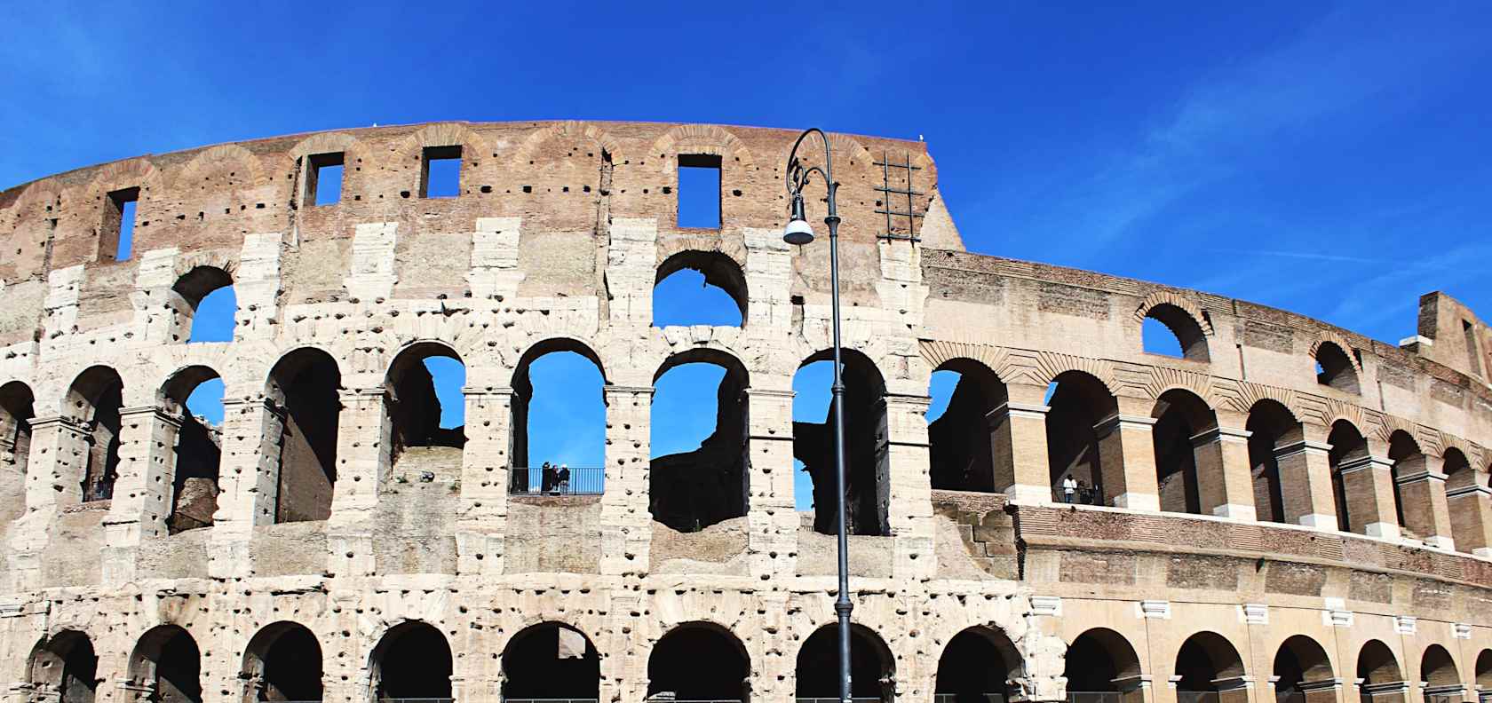 A student at the Colosseum in Rome.