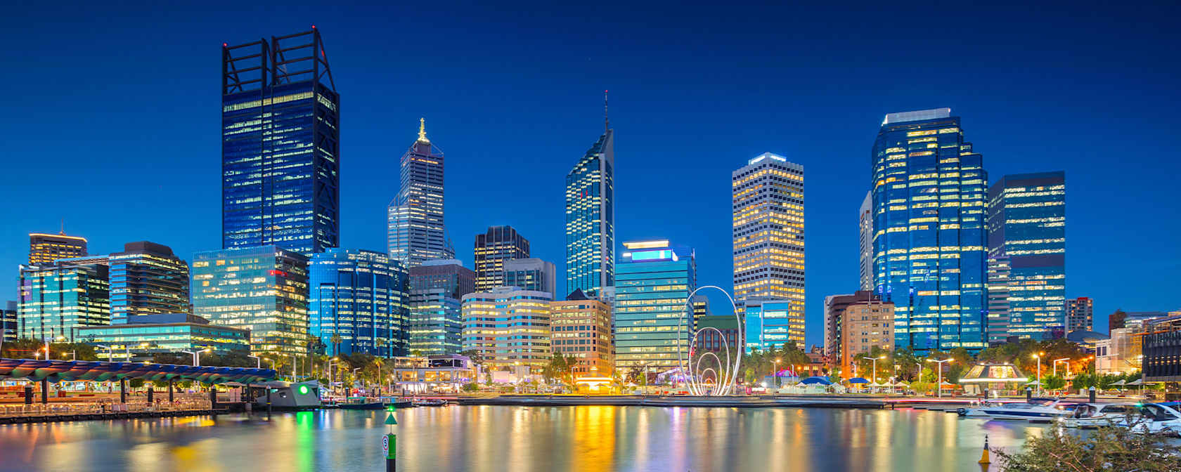 Perth skyline at night.