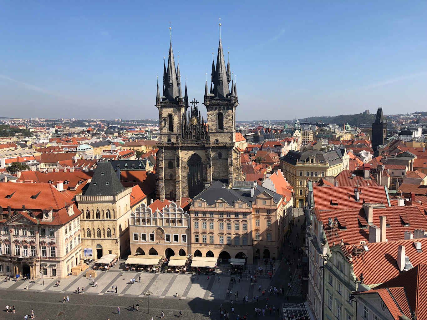 An aerial view of Prague, Czech Republic.
