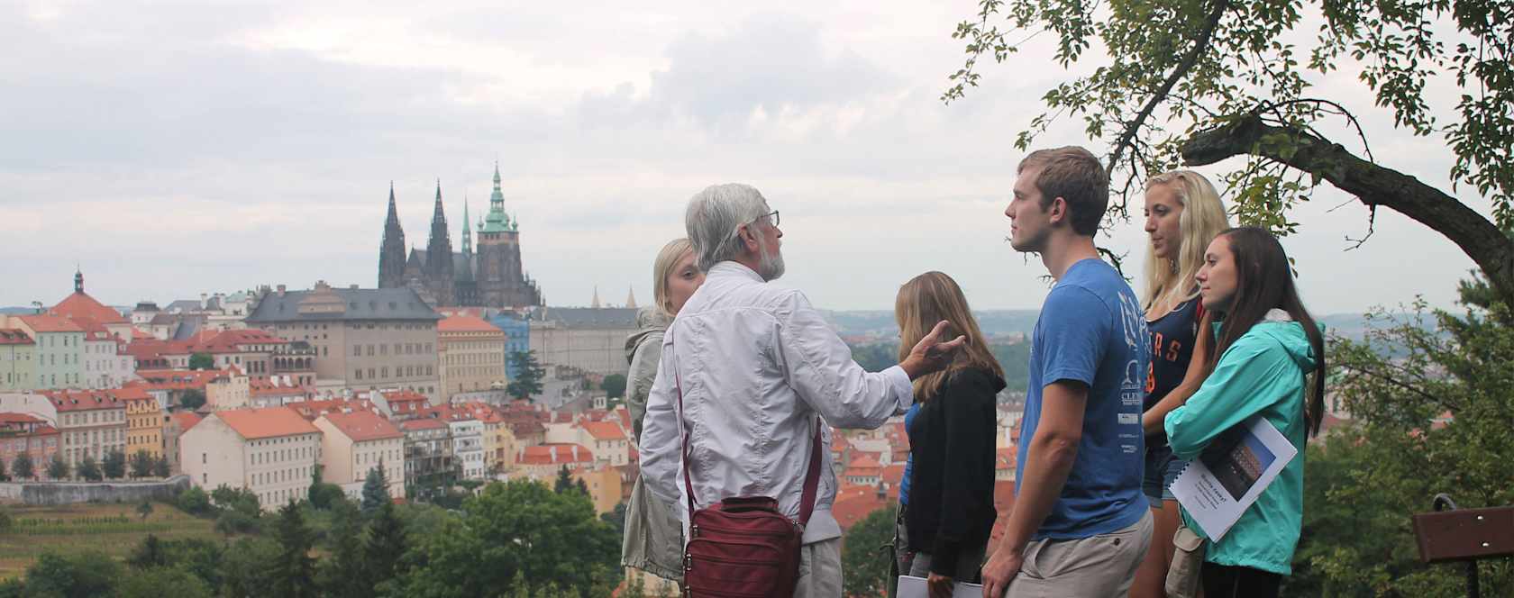 A group of students in Prague, Czech Republic.