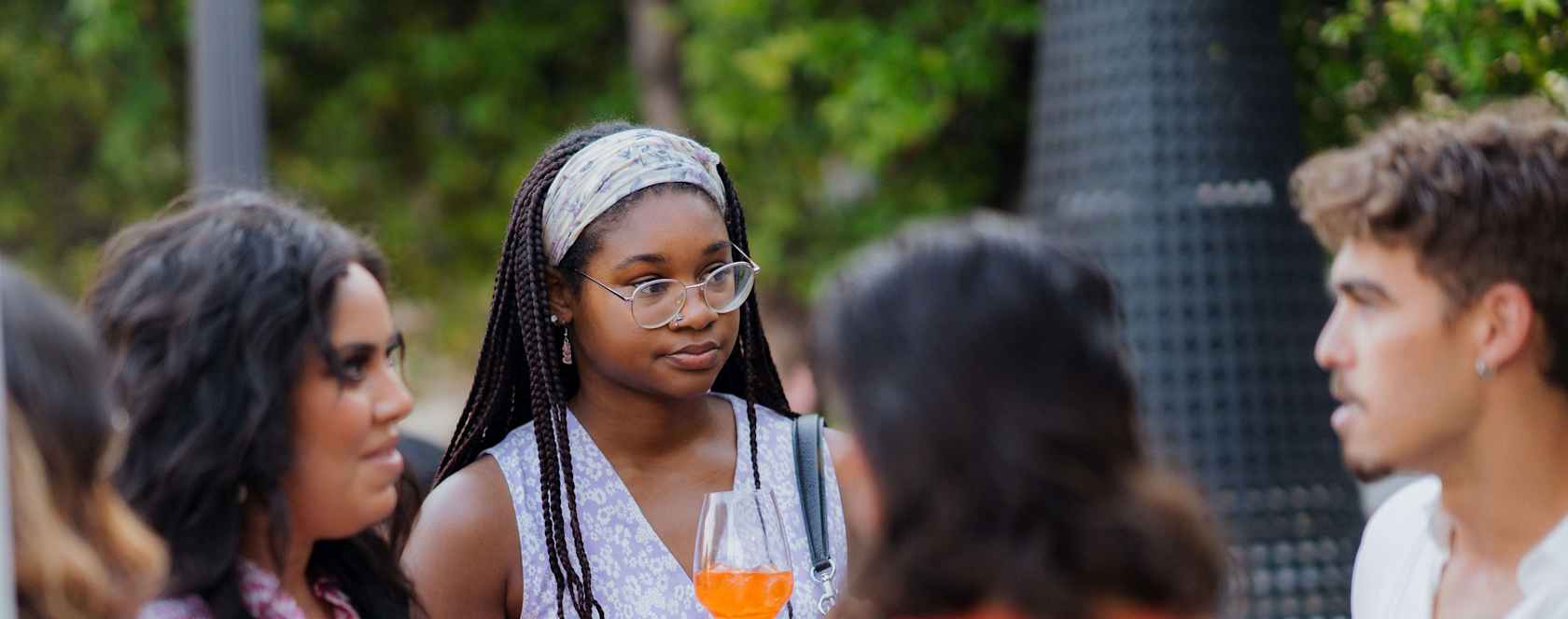 A group of students at a networking event.