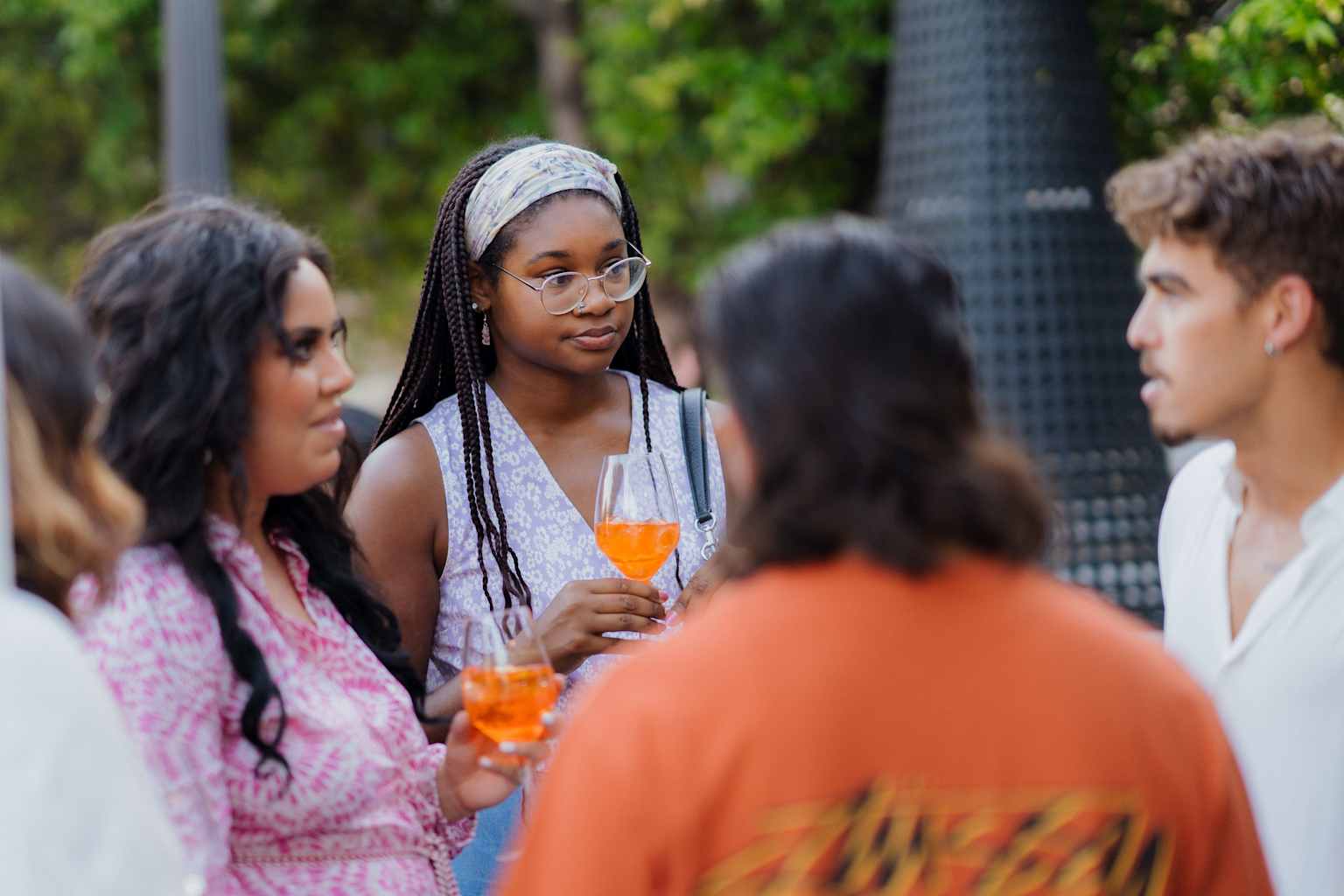 A group of students at a networking event.
