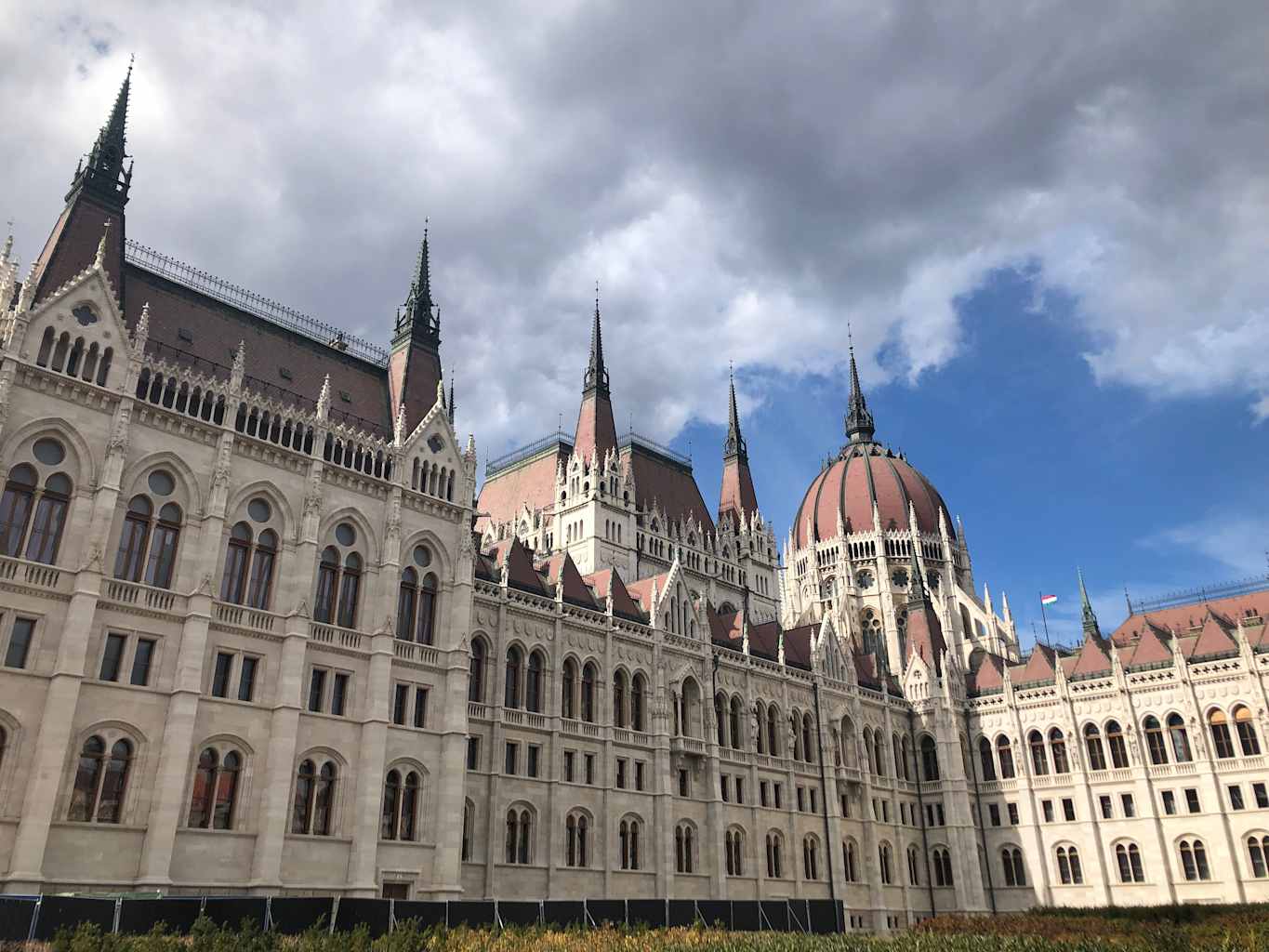 The outside of a building in Budapest.