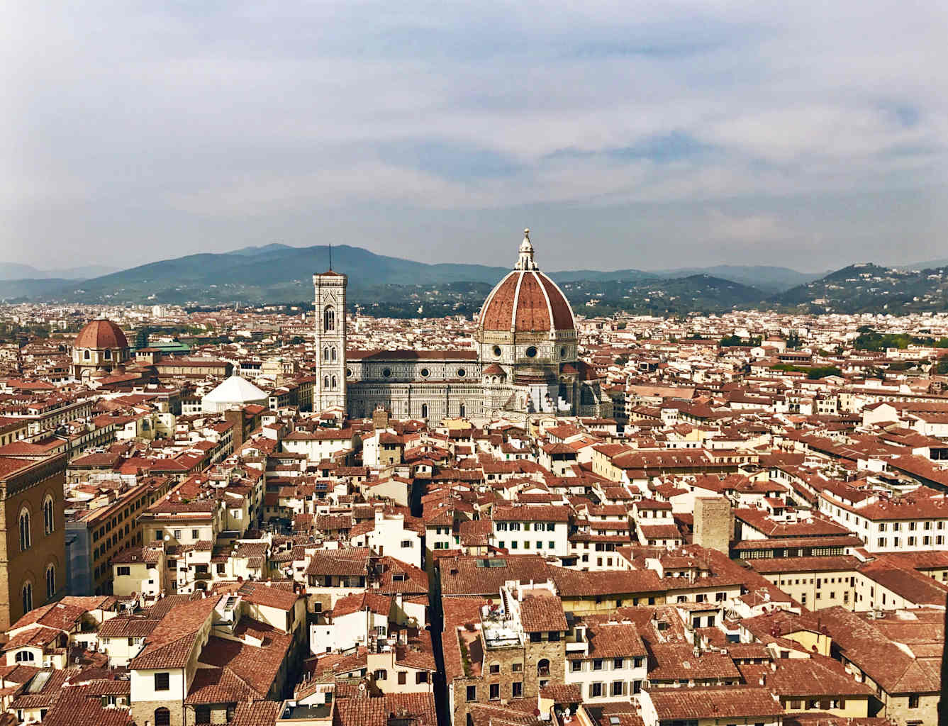 Spring in italy view of city.