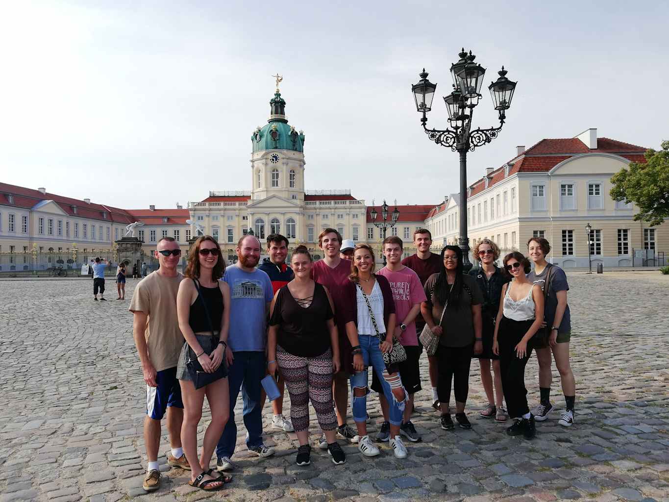 Group of students in a square in Berlin.