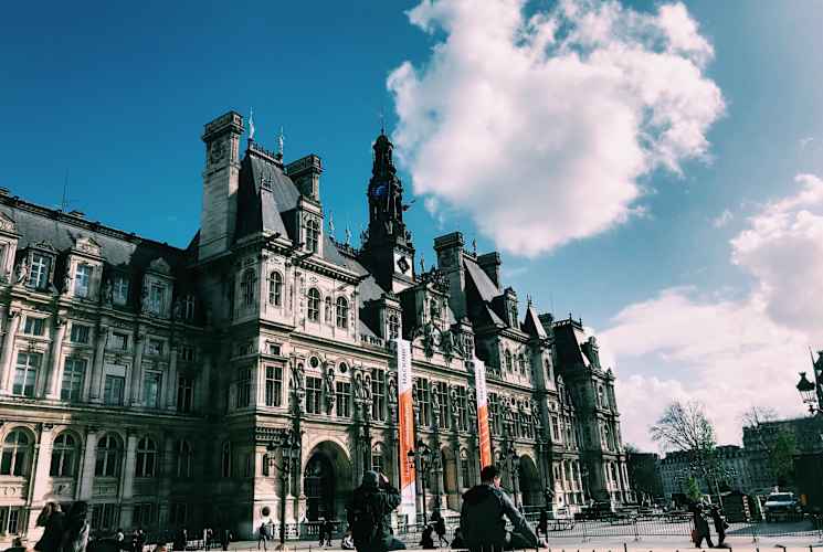 The outside of a building in Grenoble, France.