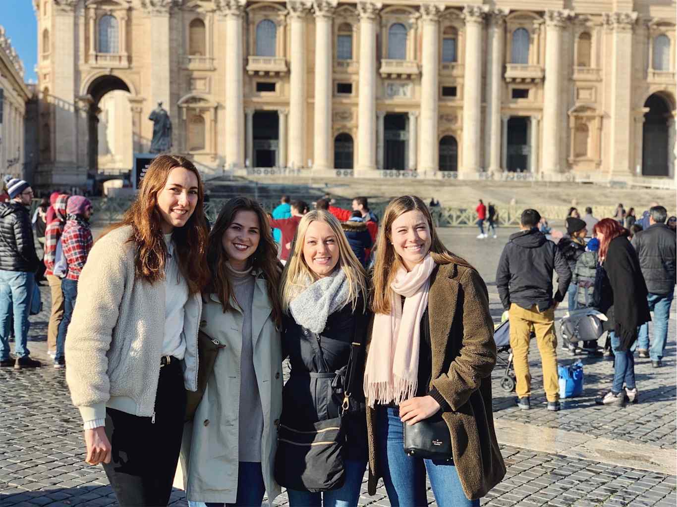A group of four women in Italy.