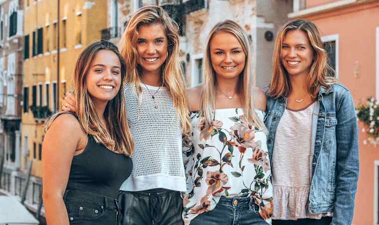 Four students in Italy.