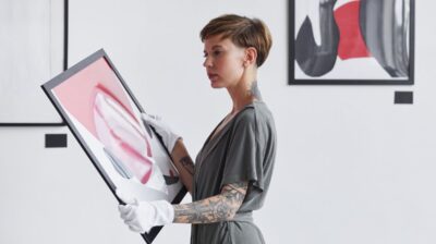 Museum and Gallery Intern with painting