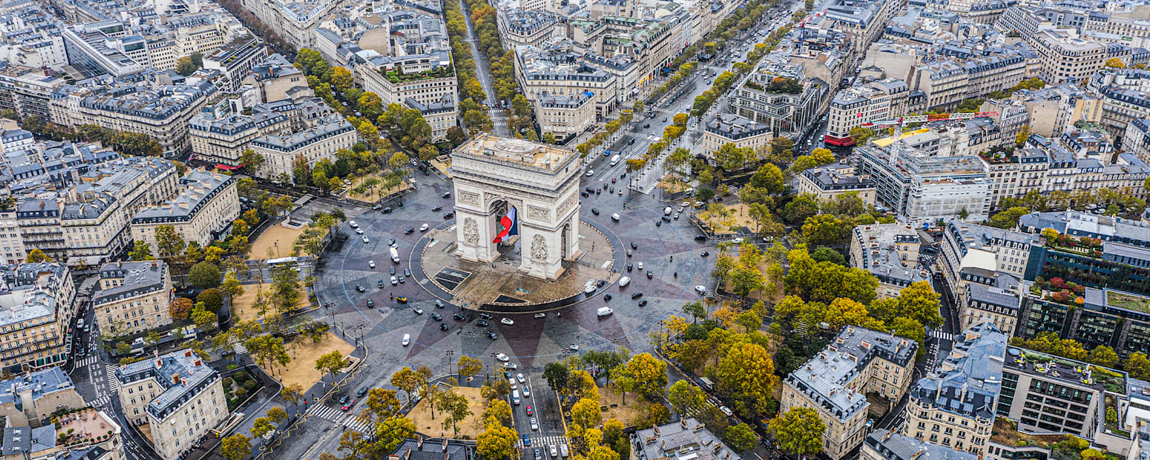 Panorama of Paris, France.