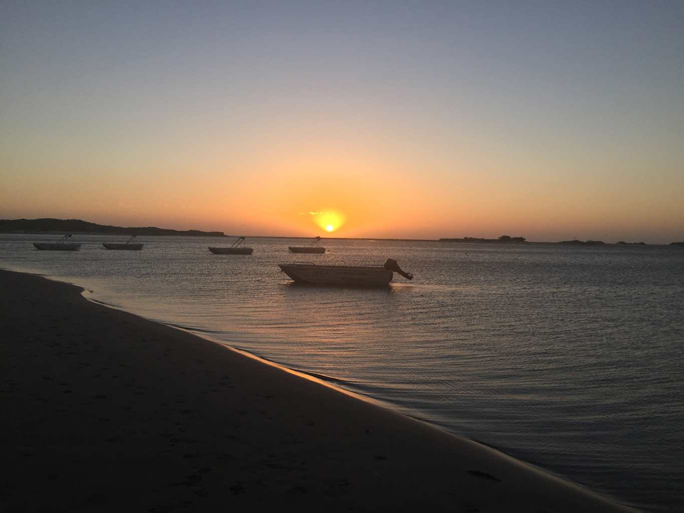 A sunset over waters in Australia.