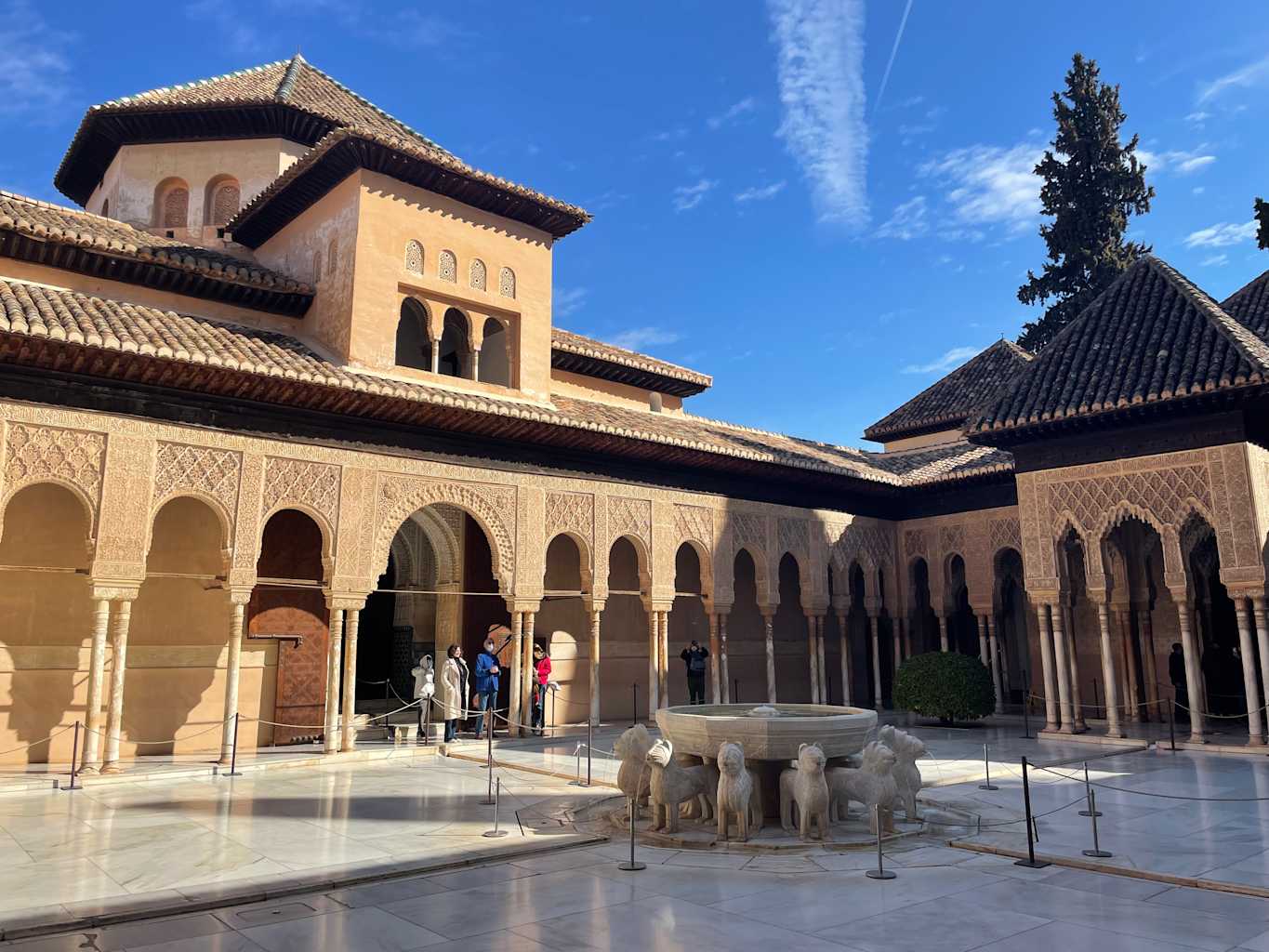 A courtyard outside of a building in Seville, Spain.