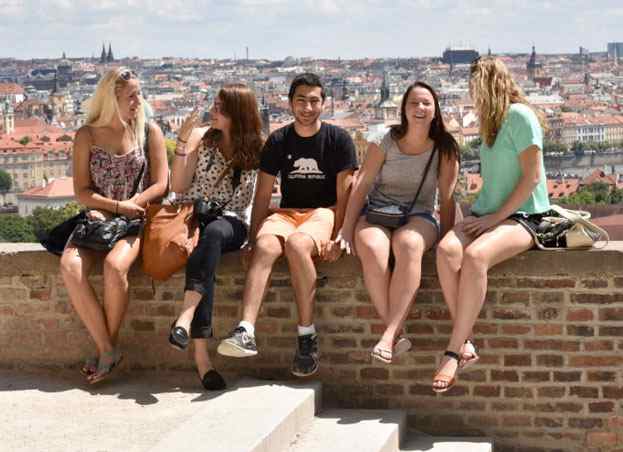 AIFS Abroad internship students in Prague, Czech Republic.