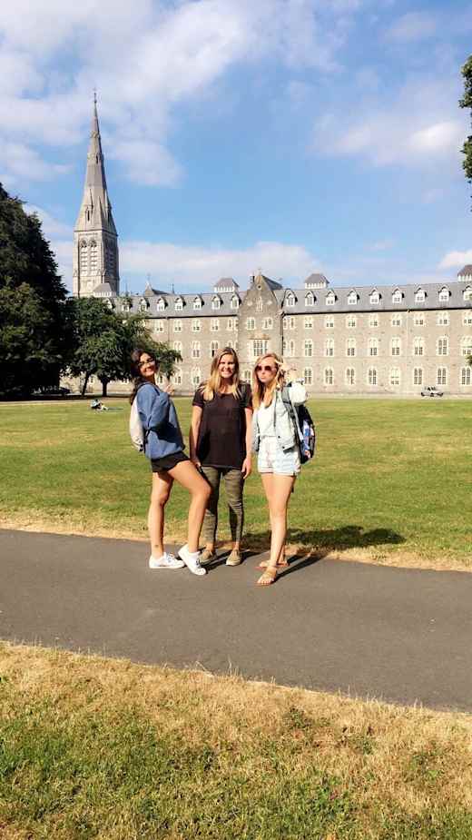 Three students in Maynooth, Ireland.