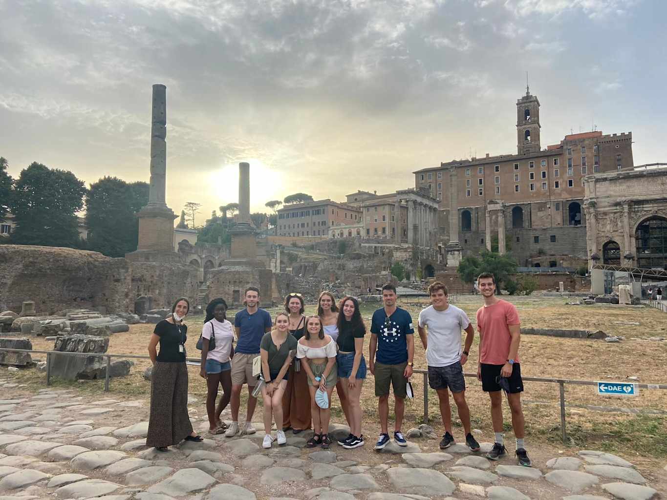 Group of students studying abroad in Rome, Italy.