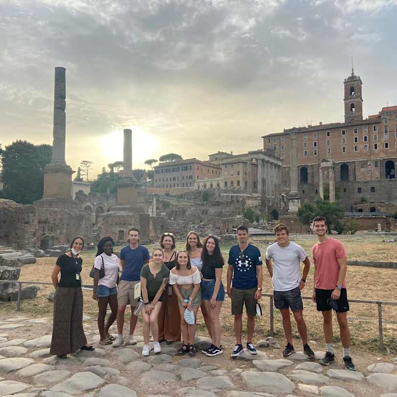 Group of students studying abroad in Rome, Italy.
