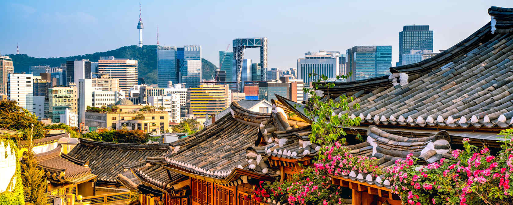 Rooftops in Seoul, South Korea.