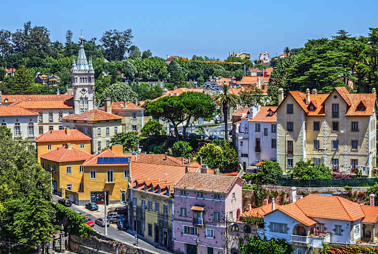 Am aerial view of Sintra, Portugal.
