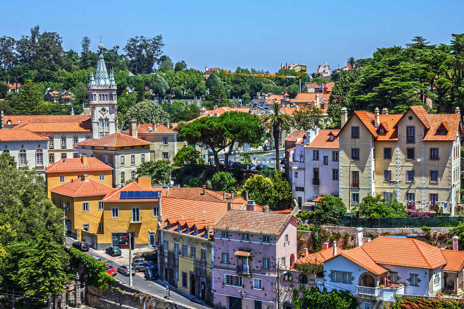 Am aerial view of Sintra, Portugal.