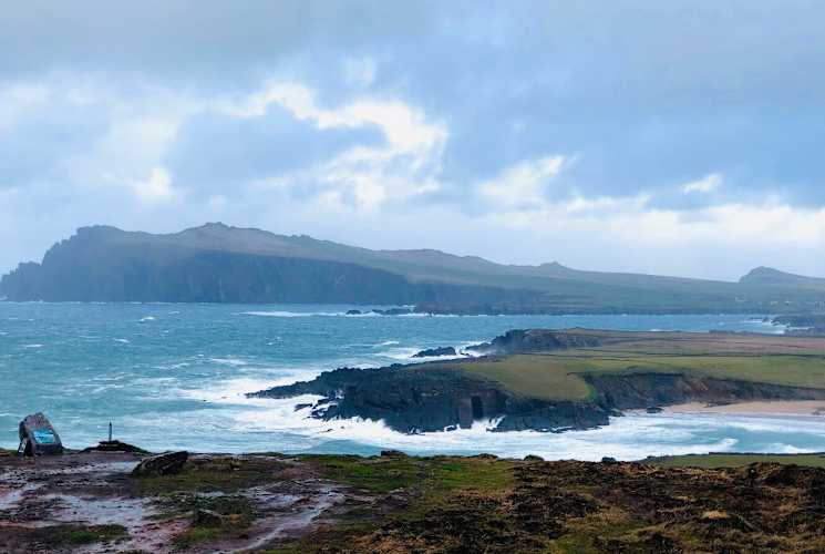 The view of the ocean in Limerick, Ireland.
