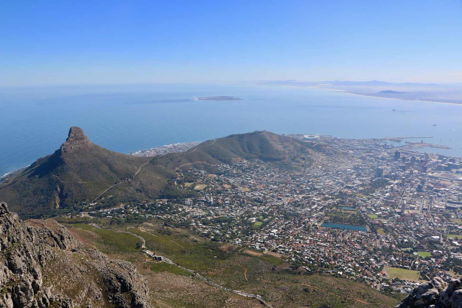 An aerial view of Stellebosch, South Africa.