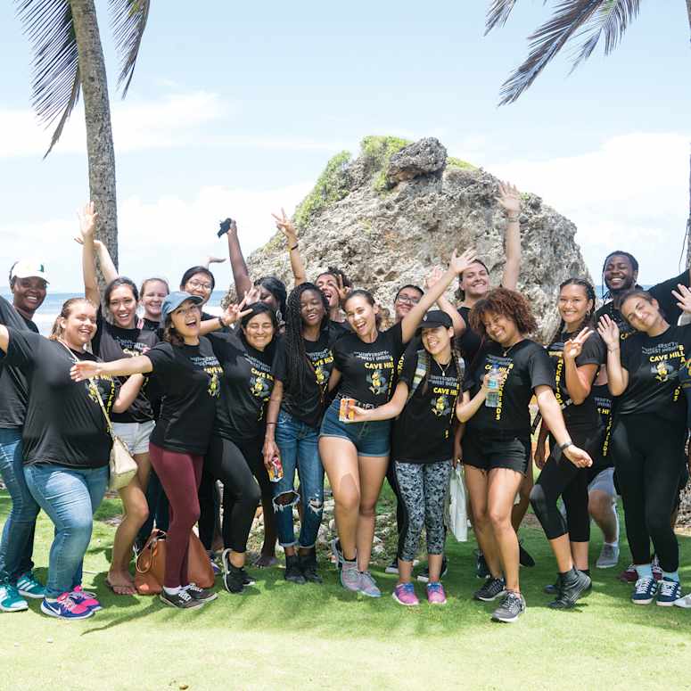 A group of students in Barbados.