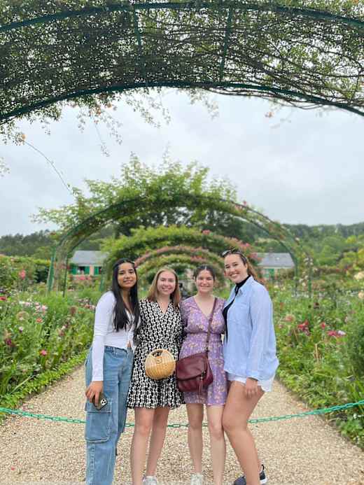 Four students in a garden in Paris.