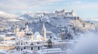 Snowy Salzburg Austria in the winter