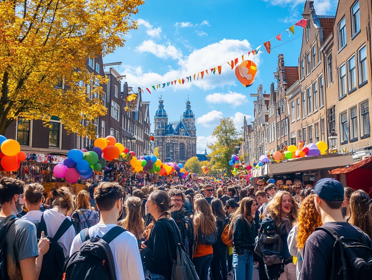 A collage of Amsterdam's top student events showcasing festivals and activities.