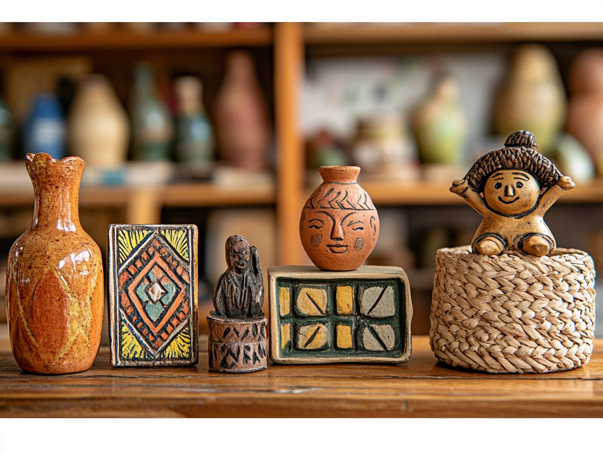 A vibrant display of unique souvenirs from local artisans.