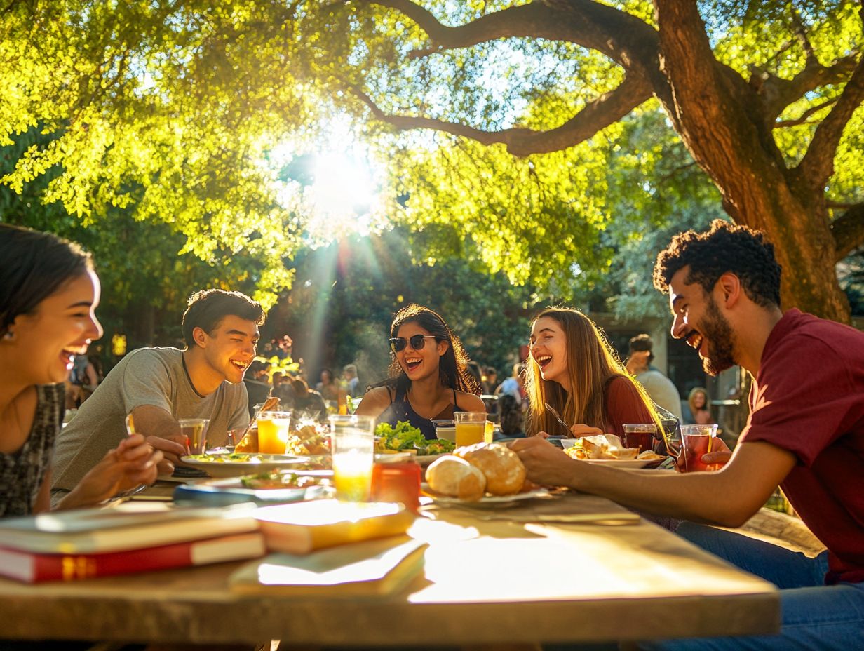 A group of friends enjoying their time together after studying abroad