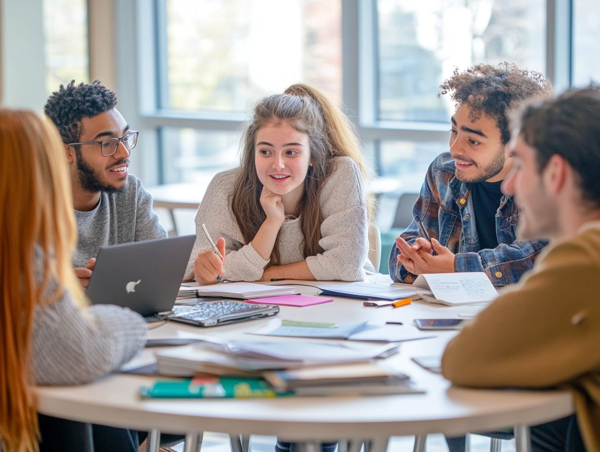 Students collaborating in a study session