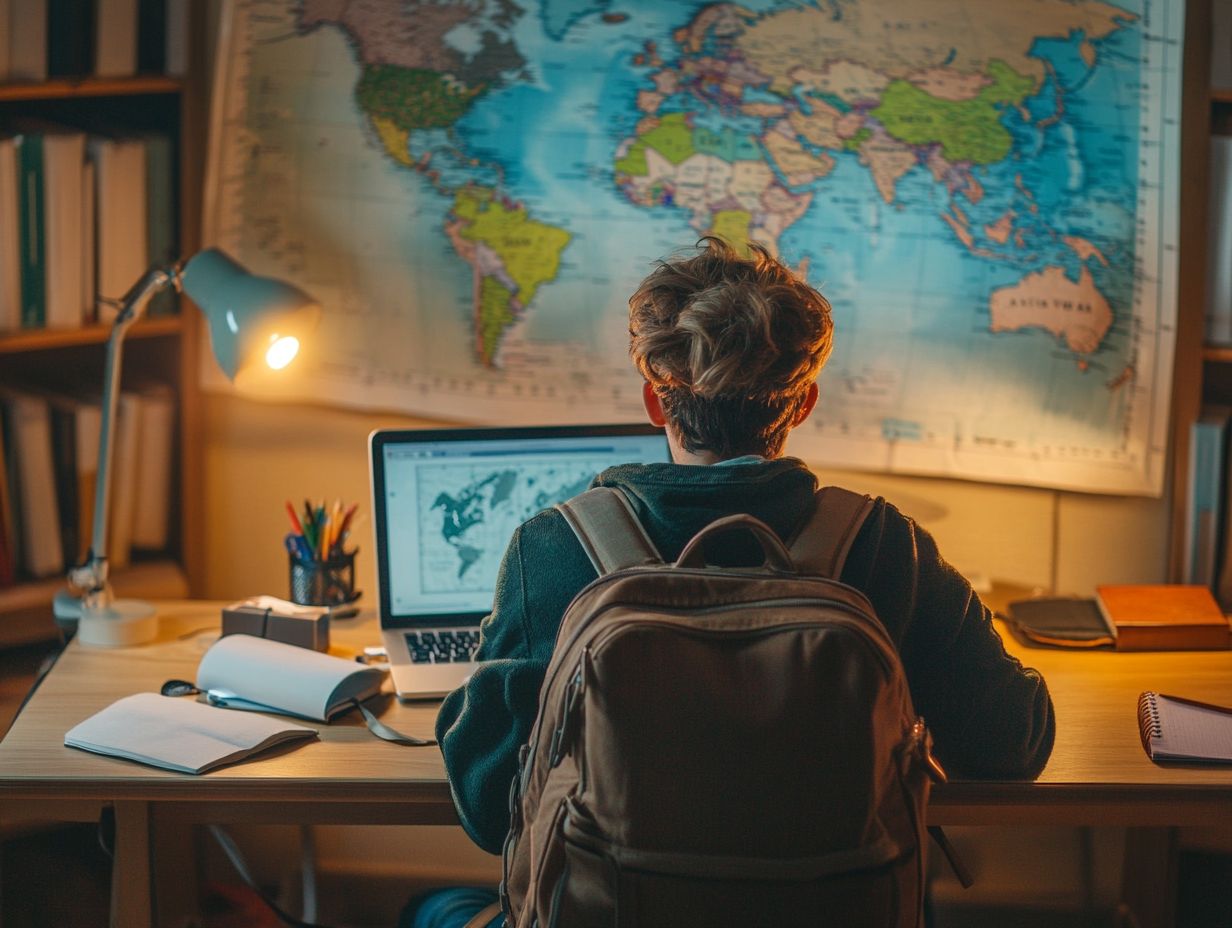 A student planning their backup options for studying abroad