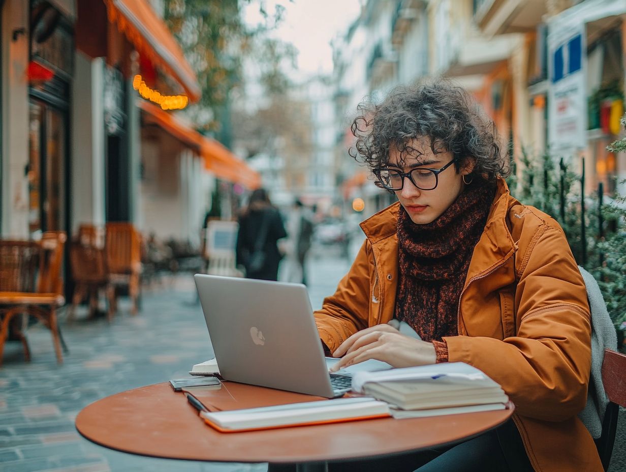 Student preparing for exams while studying abroad