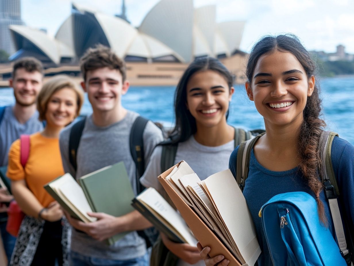 Infographic showing available scholarships for international students in Australia.